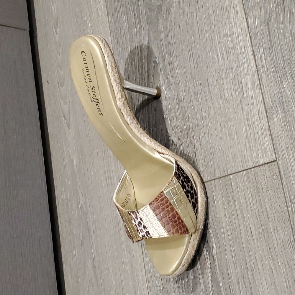 Carmen Steffens sandals, Size 8.5, leopard print